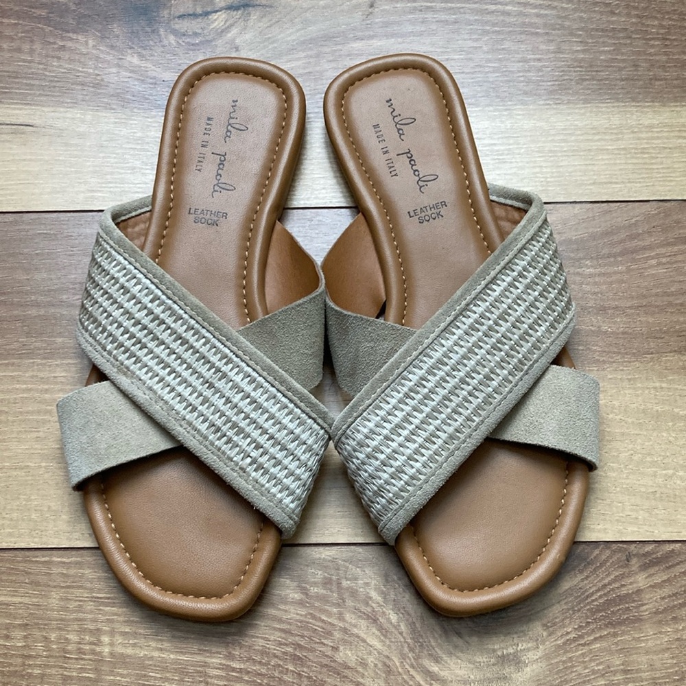 Mila Paoli Slip On Criss Cross Sandals